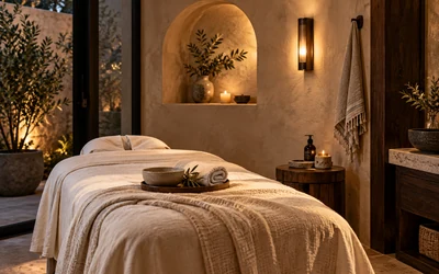 Spa treatment room inside a casino resort wellness center